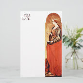 SAINT MARY MAGDALENE MONOGRAM Goud, Rood, Wit Briefpapier (Staand voorkant)
