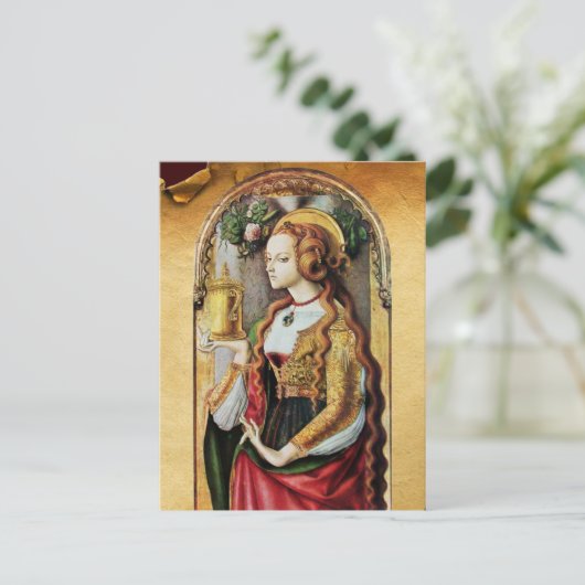 SAINT MARY MAGDALENE Parchment Briefkaart (Staand voorkant)