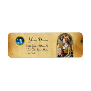 SAINT MARY MAGDALENE Parchment Gemstone Monogram Etiket