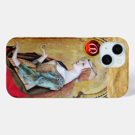 SAINT MARY MAGDALENE Parchment Ruby Gem Monogram Case-Mate iPhone Case (Achterkant (horizontaal))