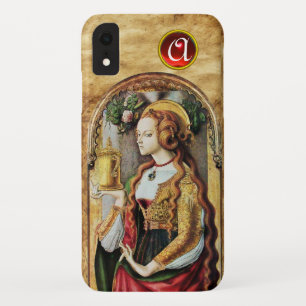 SAINT MARY MAGDALENE Parchment Ruby Gem Monogram iPhone XR Hoesje