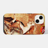 SAINT MARY MAGDALENE Parchment Ruby Gem Monogram iPhone Hoesje (Achterkant horizontaal)