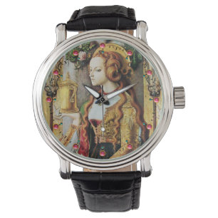 SAINT MARY MAGDALENE Pink Gemstone Wrist Watch Horloge