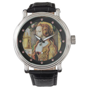 SAINT MARY MAGDALENE Roze stenen Horloge