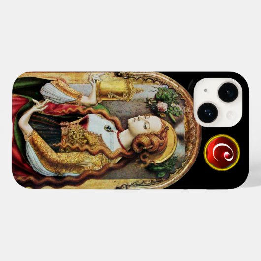 SAINT MARY MAGDALENE Ruby Gem Monogram, zwart Case-Mate iPhone Case (Achterkant (horizontaal))