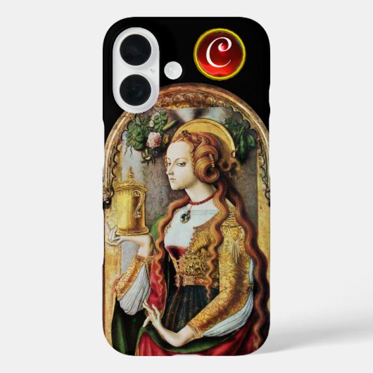 SAINT MARY MAGDALENE Ruby Gem Monogram, zwart Case-Mate iPhone Case (Achterkant)