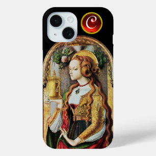 SAINT MARY MAGDALENE Ruby Gem Monogram, zwart iPhone 15 Case