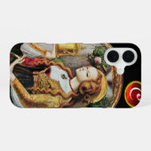 SAINT MARY MAGDALENE Ruby Gem Monogram, zwart iPhone 16 Hoesje (Achterkant horizontaal)
