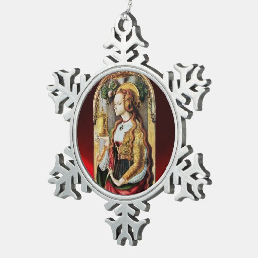SAINT MARY MAGDALENE TIN SNEEUWVLOK ORNAMENT (Rechts)