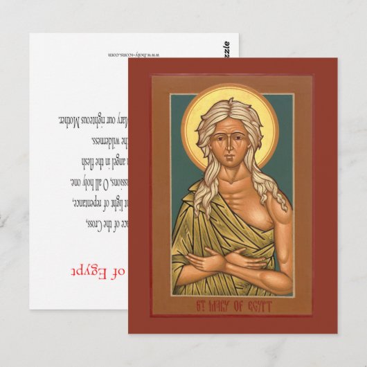 Saint Mary of Egypt Prayer Card Briefkaart (Voorkant / Achterkant)