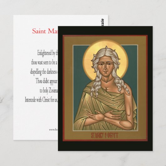 Saint Mary of Egypt Prayer Card Briefkaart (Voorkant / Achterkant)