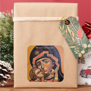 Saint Mary Teotokos Vierkante Sticker