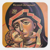 Saint Mary Teotokos Vierkante Sticker (Voorkant)