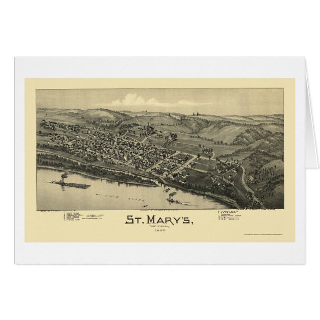 Saint Mary's, WV Panoramic Map - 1895 (Voorkant Horizontaal)