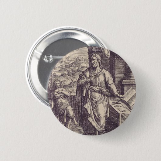 Saint Matthew de Apostle Ronde Button 5,7 Cm (Voorkant /achterkant)