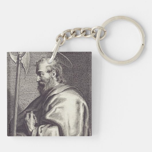 Saint Matthew de Apostle Sleutelhanger (Achterkant)