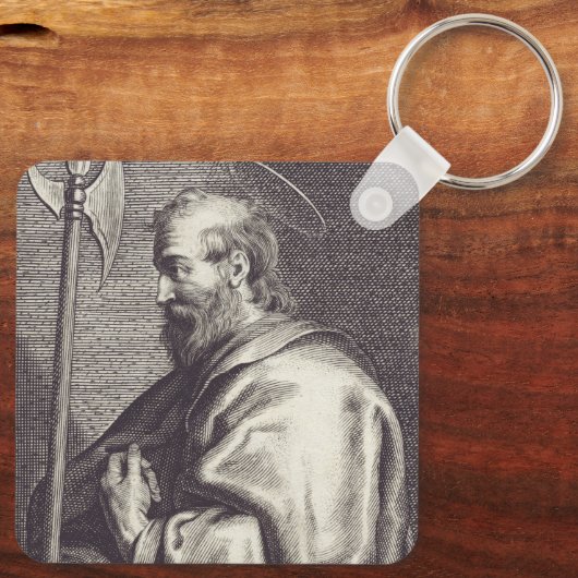 Saint Matthew de Apostle Sleutelhanger (Achterkant)