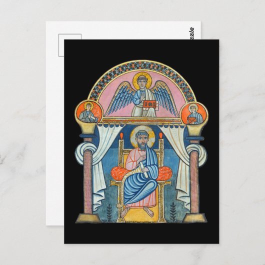 Saint Matthew middeleeuws manuscript kunst Briefkaart (Voorkant / Achterkant)
