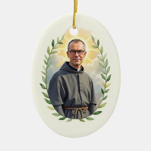 Saint Maximilian Kolbe God's Peace and Blessing Keramisch Ornament (Voorkant)