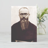 Saint Maximilian Kolbe Poolse katholieke priester Bedankkaart (Staand voorkant)