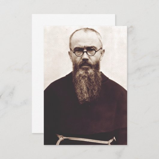 Saint Maximilian Kolbe Poolse katholieke priester Bedankkaart (Voorkant / Achterkant)