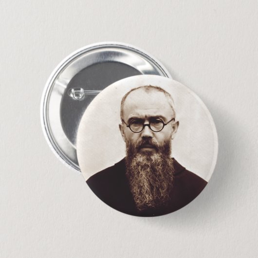 Saint Maximilian Kolbe Poolse katholieke priester Ronde Button 5,7 Cm (Voorkant /achterkant)