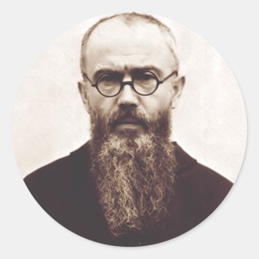 Saint Maximilian Kolbe Poolse katholieke priester Ronde Sticker (Voorkant)