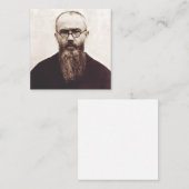 Saint Maximilian Kolbe Poolse katholieke priester Vierkante Visitekaartje (Voorkant / Achterkant)