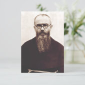 Saint Maximilian Kolbe Premium Holy Card Bedankkaart (Staand voorkant)