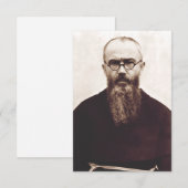 Saint Maximilian Kolbe Premium Holy Card Bedankkaart (Voorkant / Achterkant)