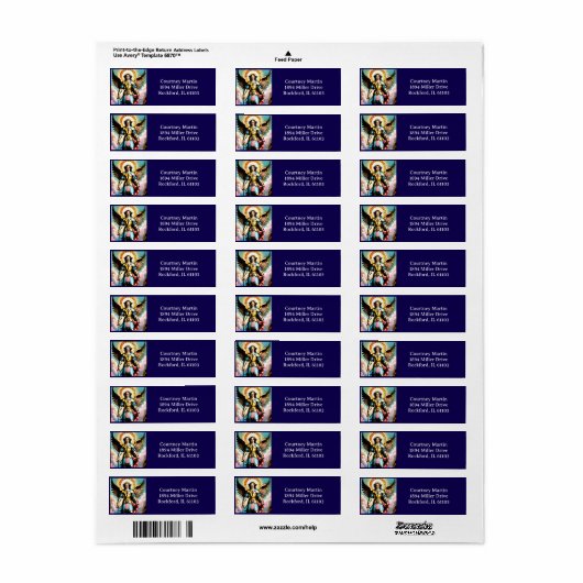 Saint Michael Adress Label (Full Sheet)