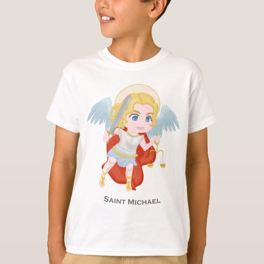 Saint Michael Archangel Cute rooms-katholiek T-shirt (Voorkant)