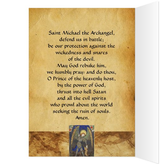 SAINT MICHAEL ARCHANGEL MET DEVIL Prayer (Binnen (Links))