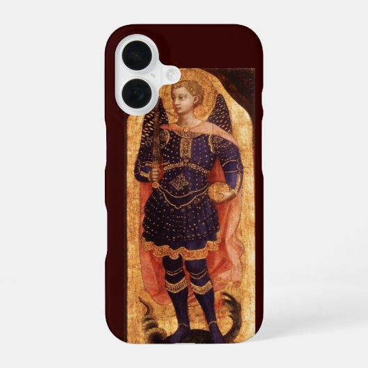 SAINT MICHAEL ARCHANGEL MET DRAGON iPhone 16 HOESJE (Achterkant)