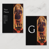 SAINT MICHAEL ARCHANGEL MET DRAGON MONOGRAM Gold Visitekaartje (Voorkant / Achterkant)