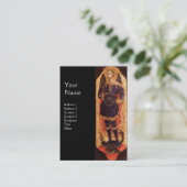 SAINT MICHAEL ARCHANGEL MET DRAGON MONOGRAM Gold Visitekaartje (Staand voorkant)