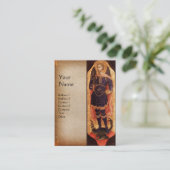SAINT MICHAEL ARCHANGEL MET DRAGON MONOGRAM Gold Visitekaartje (Staand voorkant)