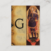 SAINT MICHAEL ARCHANGEL MET DRAGON MONOGRAM Gold Visitekaartje (Achterkant)