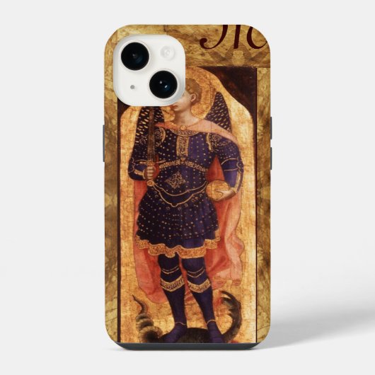 SAINT MICHAEL ARCHANGEL MET DRAGON-monogram iPhone Hoesje (Achterkant)
