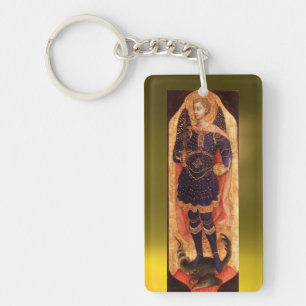 SAINT MICHAEL ARCHANGEL MET DRAGON SLEUTELHANGER