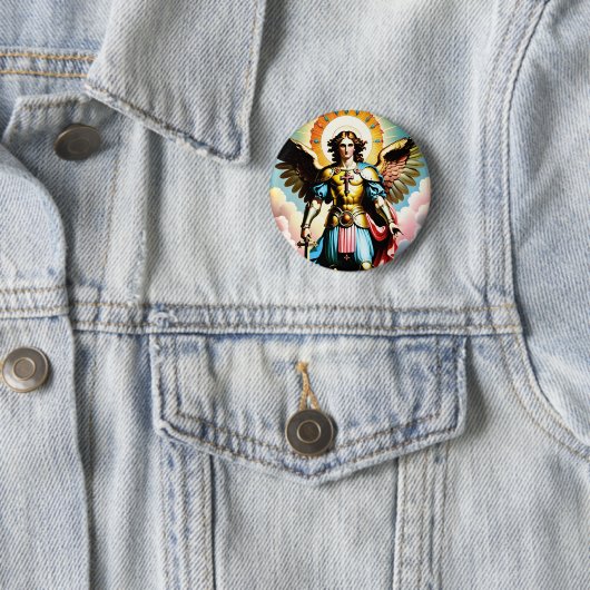 Saint Michael Badge Button (In situ)