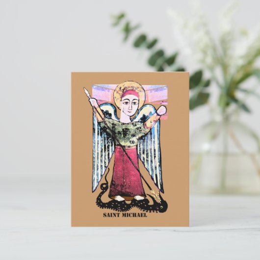 Saint Michael de archangel Briefkaart (Staand voorkant)