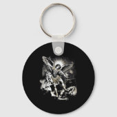 Saint Michael Defeating Satan Archangel Warrior  Sleutelhanger (Voorkant)