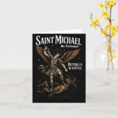 Saint Michael Defend Us In Battle Archangel Christ Kaart (Gele Bloem)