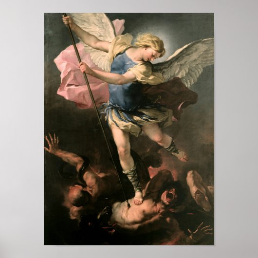 Saint Michael door Giordano Poster (Voorkant)