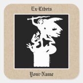 Saint Michael en de draak (in het wit) Vierkante Sticker (Voorkant)