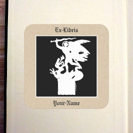 Saint Michael en de draak (in het wit) Vierkante Sticker