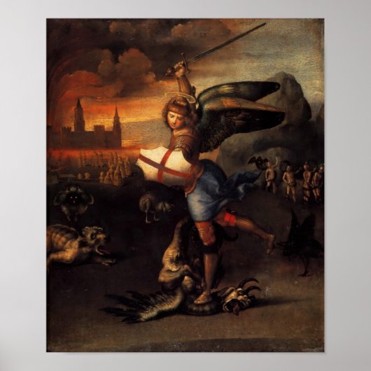 Saint Michael en de draak Poster (Voorkant)