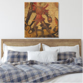 Saint Michael en de Dragon Canvas Afdruk (Insitu (Slaapkamer))