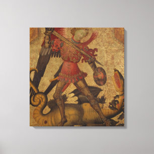 Saint Michael en de Dragon Canvas Afdruk